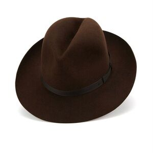 Lock & Co. Hatters York Brown Fur Felt Fedora 7 1/2 XL Indiana Jones Style